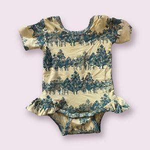 Kate Quinn ruffled leg bodysuit Pine Trees